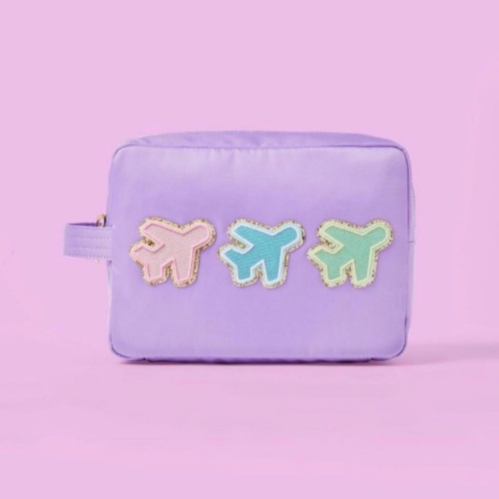 NWOT SCL purple airplane pouch